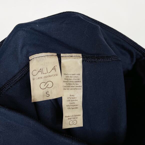 Calia By Carrie Underwood Ocean Inked Printed Crop Leggings Navy Blue Small S - Picture 8 of 9